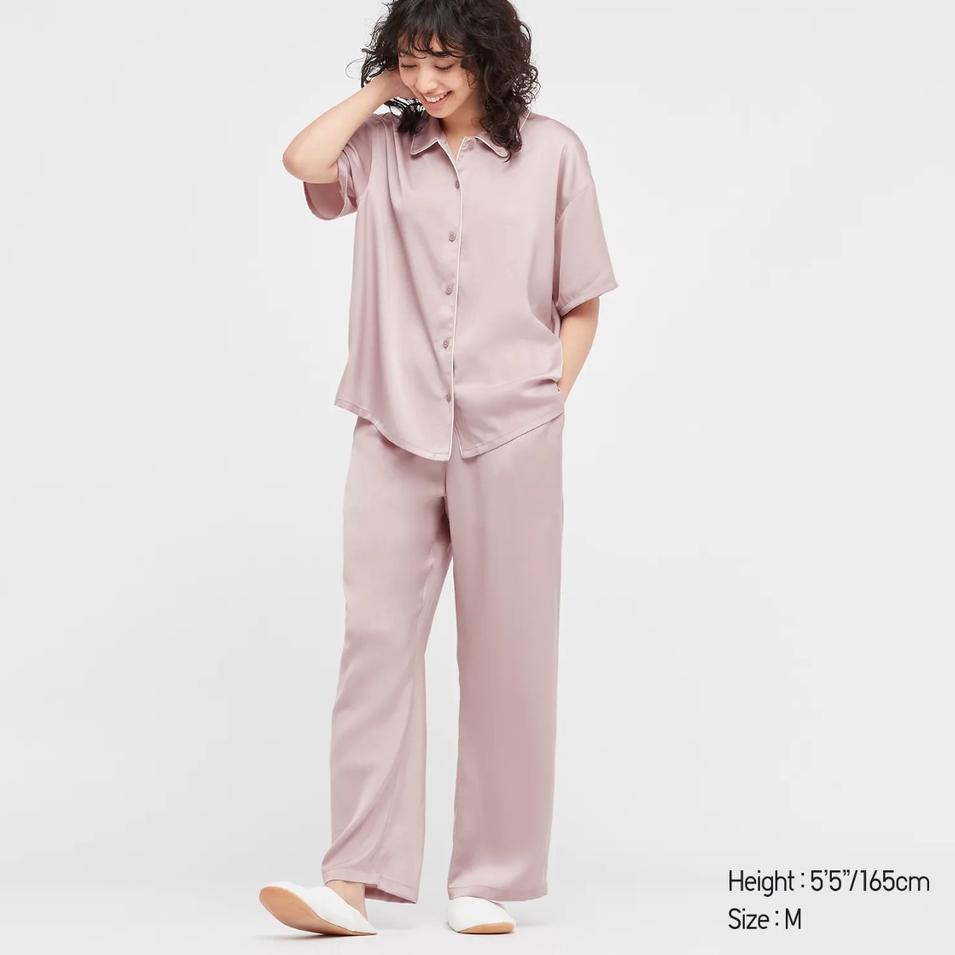 KTK.18Oc22g • Piyama Wanita Uniqlo Pajamas Set Katun Rayon Original