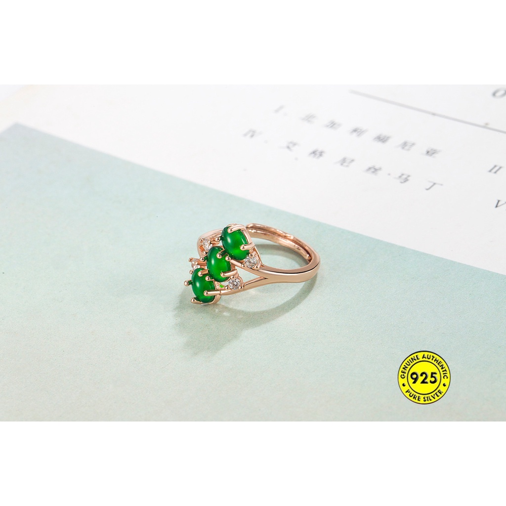 Sansheng III Cincin Batu Giok Hetian Seri U1157