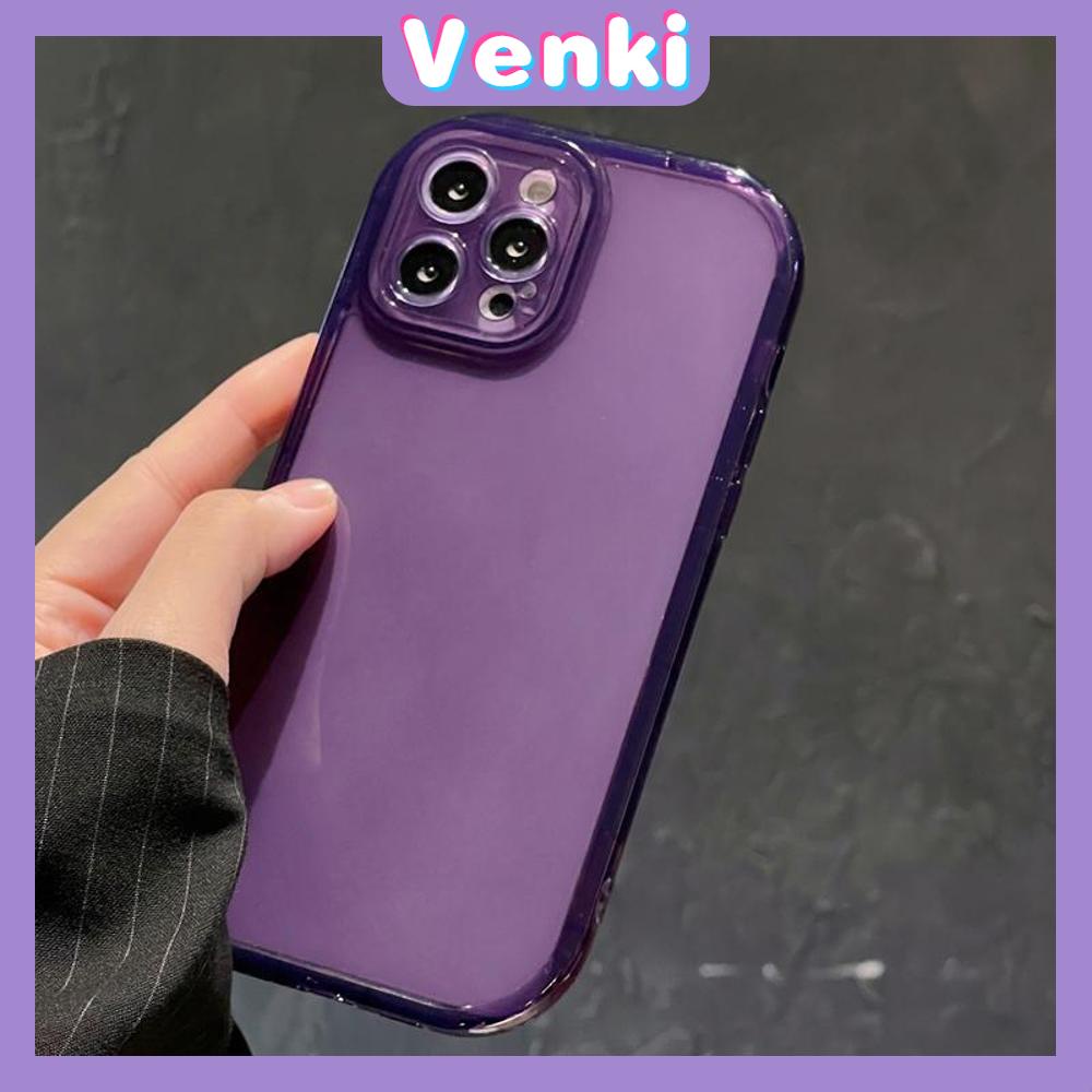 iPhone Case Purple Black Clear TPU Soft Case Transparent Simple Case Airbag Shockproof Protection Camera Compatible For iPhone 14 Pro Max 13 Pro Max 12 Pro Max 11 XR