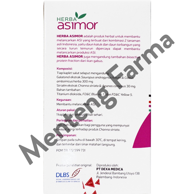 Herba Asimor 30 Kaplet - Suplemen ASI Booster / Pelancar ASI