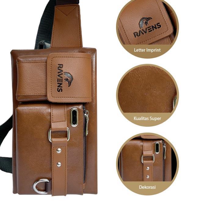 Big Sale Tas Selempang Pria Free Dompet Tas Ravens Waistbag Tas Slempang Anti Air Tas Pria Waist Bag