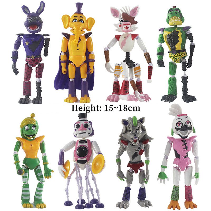 8pcs/Set Five Nights At Freddy Character Luminous Lighting Action Figure Toys Gift