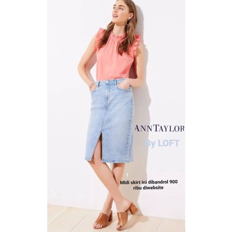 LOFT by Ann Taylor jeans midi pencil skirt
