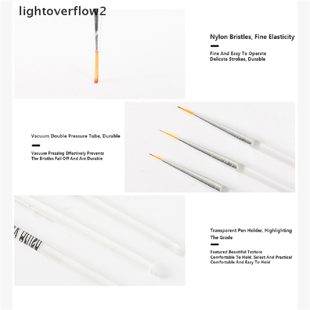 (lightoverflow2) 3pcs / Kantong Pensil Gambar Garis Untuk Nail Art / Manicure