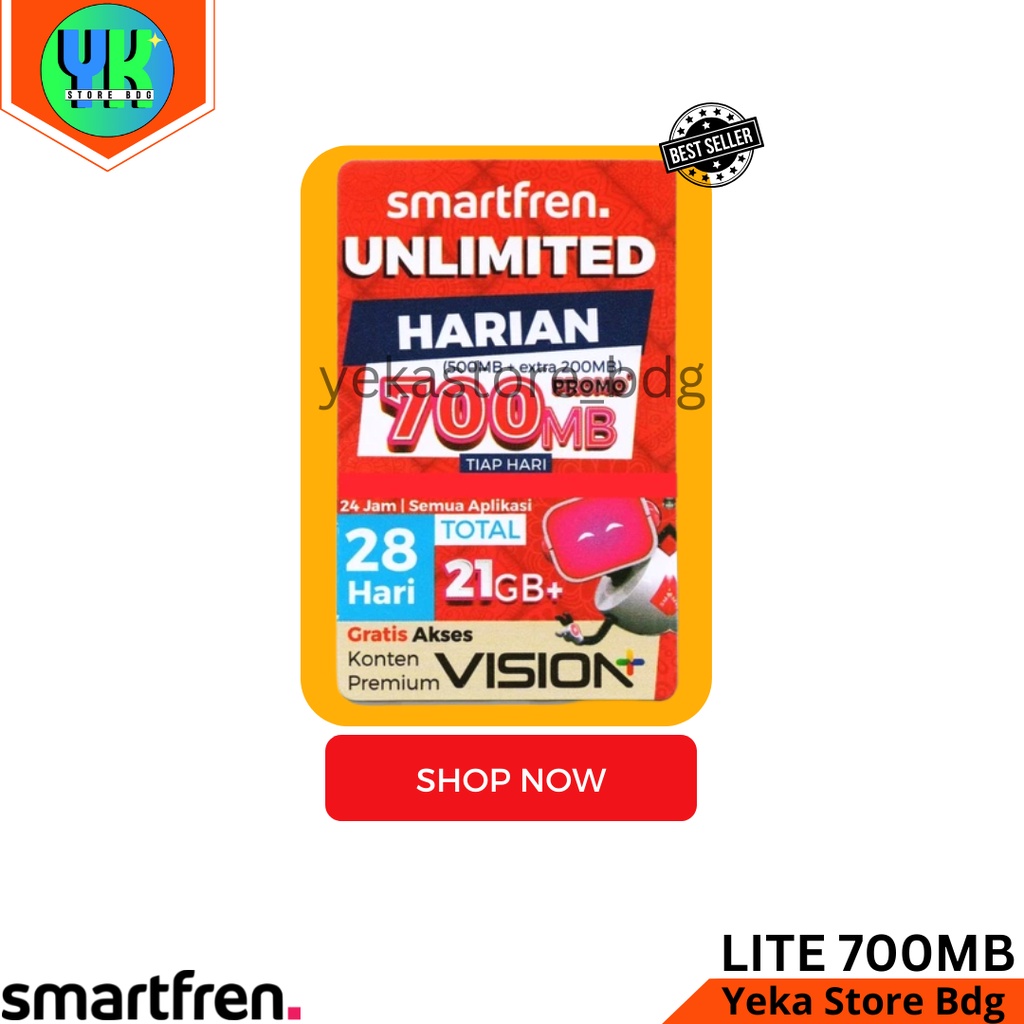 Voucher Kuota Smartfren Unlimited LITE 700MB Masa Aktif 28 Hari Nasional