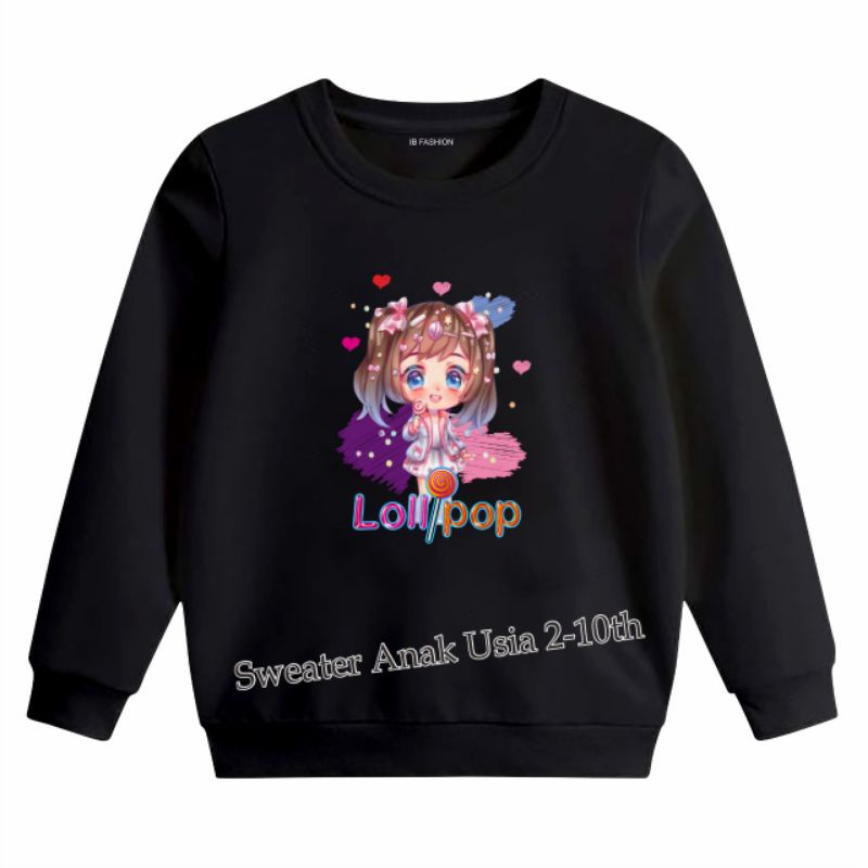 ((IB))SWEATER ANAK PEREMPUAN/CEWEK LOLYPOP DIGITAL SABLON