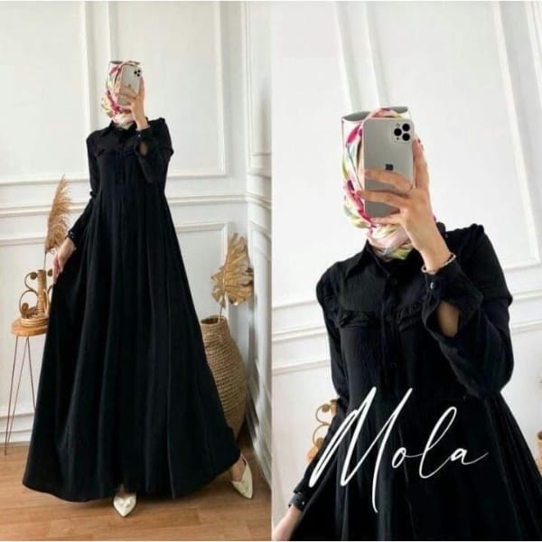 MOLA DRESS MAXY BAJU CRINKLE WANITA KEKINIAN