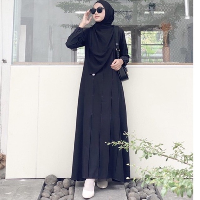 DIDEN GO Gamis Hitam Polos Pesona Dress - Black