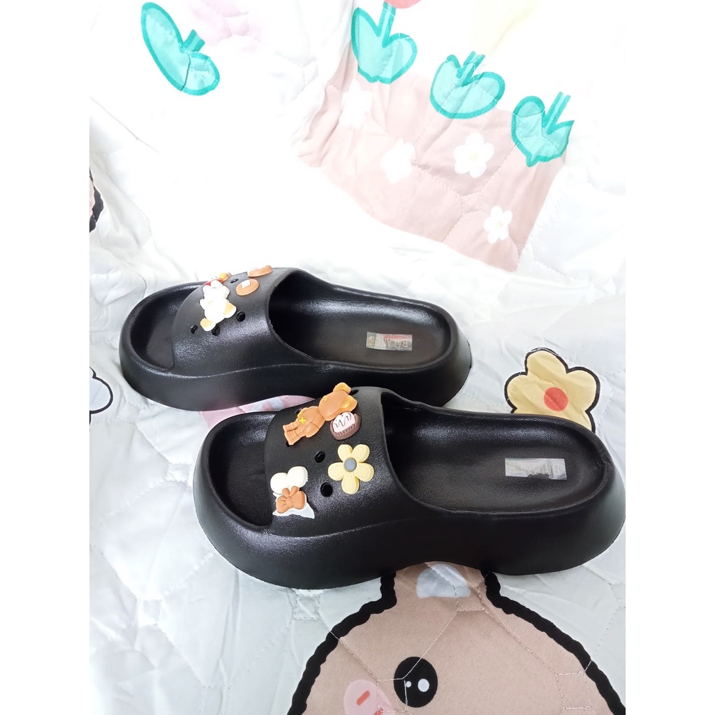 Sandal Wedges Jelly Tebal Balance EVA Rubber 7002 2268 Empuk Sandal Import / SANDAL FUJI