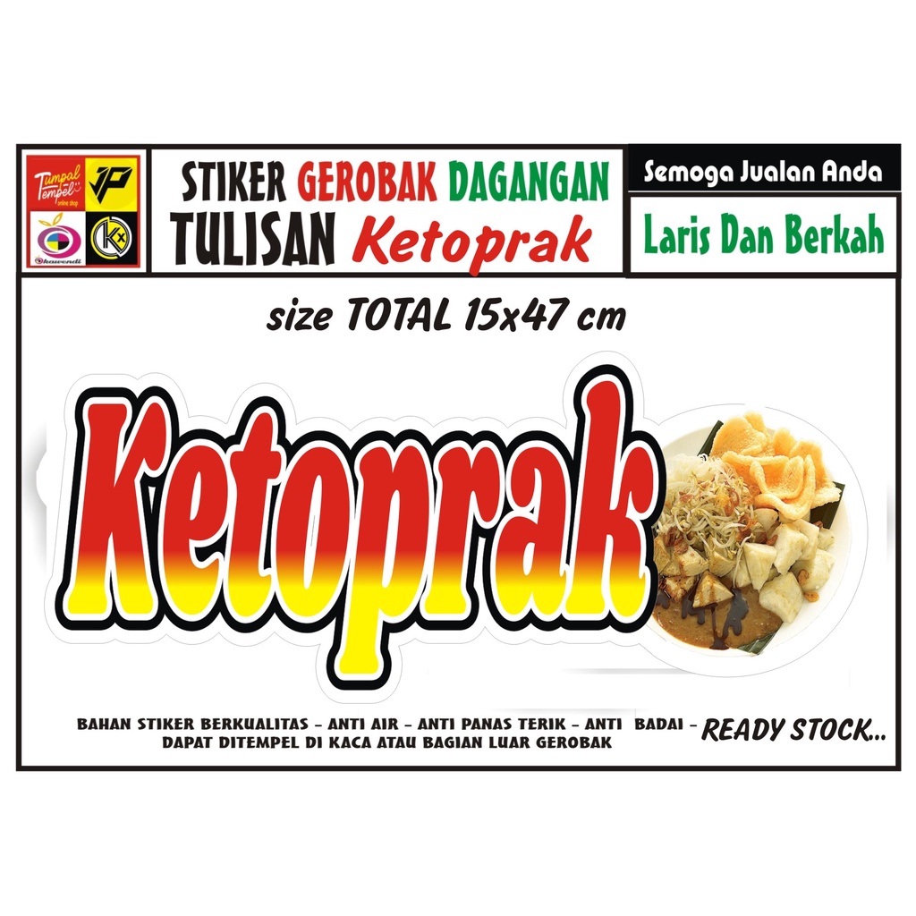 STIKER KACA GEROBAK TULISAN KETOPRAK