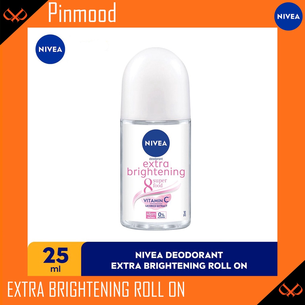 NIVEA DEODORANT EXTRA BRIGHTENING [ 25 ML ] ROLL-ON FEMALE DEODORAN WANITA PERSONAL CARE VITAMIN C