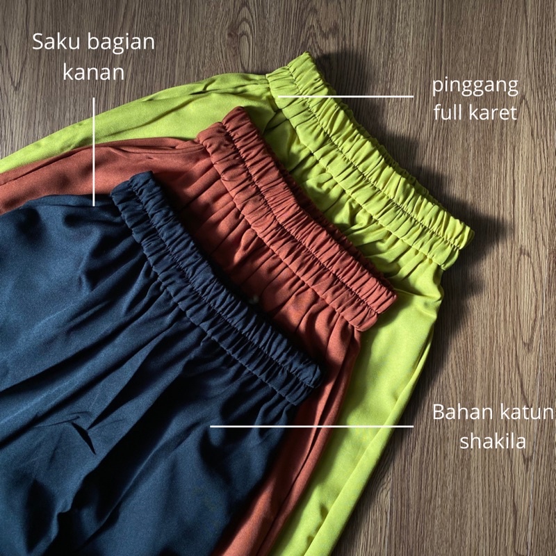 RAABIHA Shakila Kulot Highwaist | Kulot Full Karet | Kulot Panjang