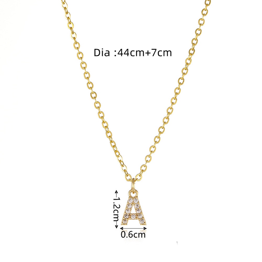 Kalung Choker Dengan Liontin Inisial Huruf Alfabet Warna Emas Untuk Wanita