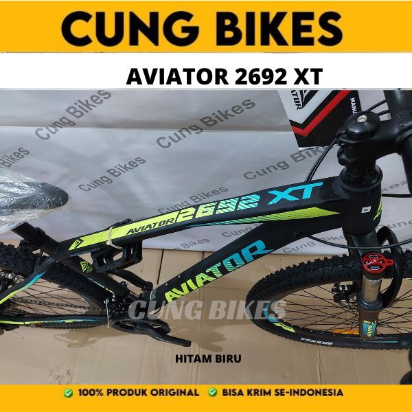 SEPEDA GUNUNG MTB 27,5 &quot; AVIATOR TYPE 2692 XT-VT-FL 24 SPEED VELG TINGGI DAN DOUBLE DISC BRAKE