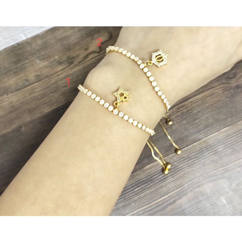 Fifi Fashion Gelang Serut Fashion Model Perhiasan Lapis Emas 18K GS0010