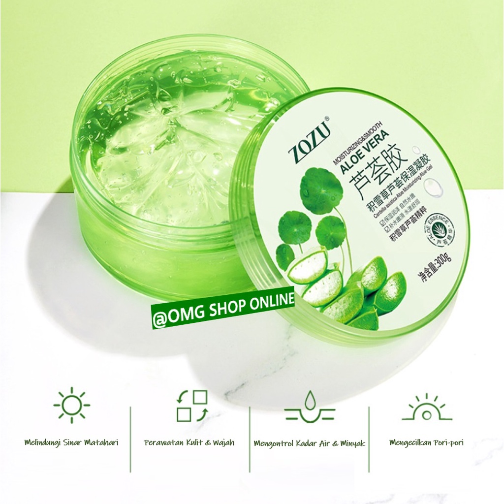 ZOZU Aloe Vera 92% Soothing Gel 300 Gr Botol Besar Masker Wajah Pelembab Wajah ORIGINAL / Masker Muka ZOZU Serum Wajah Soothing Gel / Aloe Vera Gel Ori Untuk Wajah Glowing / Gel Untuk Masker Rambut Bibir Kering Mata Panda / Jeju Aloe Vera Soothing Gel