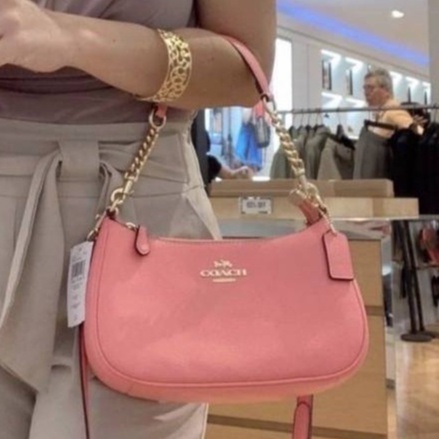 NEW TAS WANITA CO4CH  TERY SHOULDER BAG PEBLEEP PINK LEMONDE