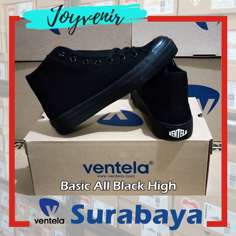 Sepatu Ventela Basic All Black High