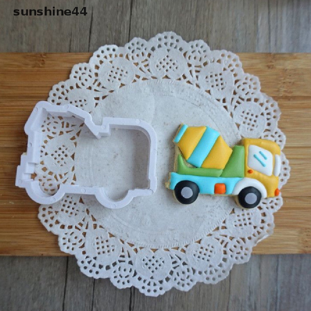 Sunshine 8pcs Cetakan Pemotong Adonan Kue Cookie Desain Mobil Truk DIY