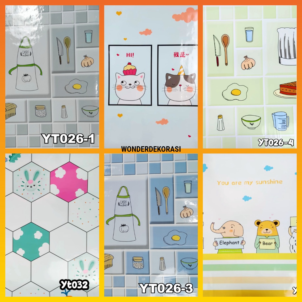 Stiker Dapur Anti Minyak - Wallpaper Stiker Dapur Wallpaper Dinding Tahan Panas dan anti air 60 Cm x 5M -Wonderdekorasi