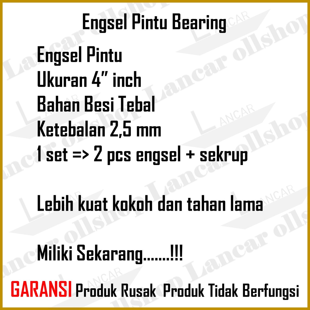 Engsel pintu bearing 4 inch GP / Engsel jendela DAPAT 1 PASANG