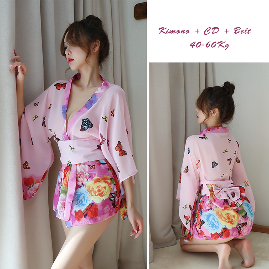 LINGERIE SET + G STRING SEXY MODEL KIMONO MEWAH PITA BESAR JEPANG