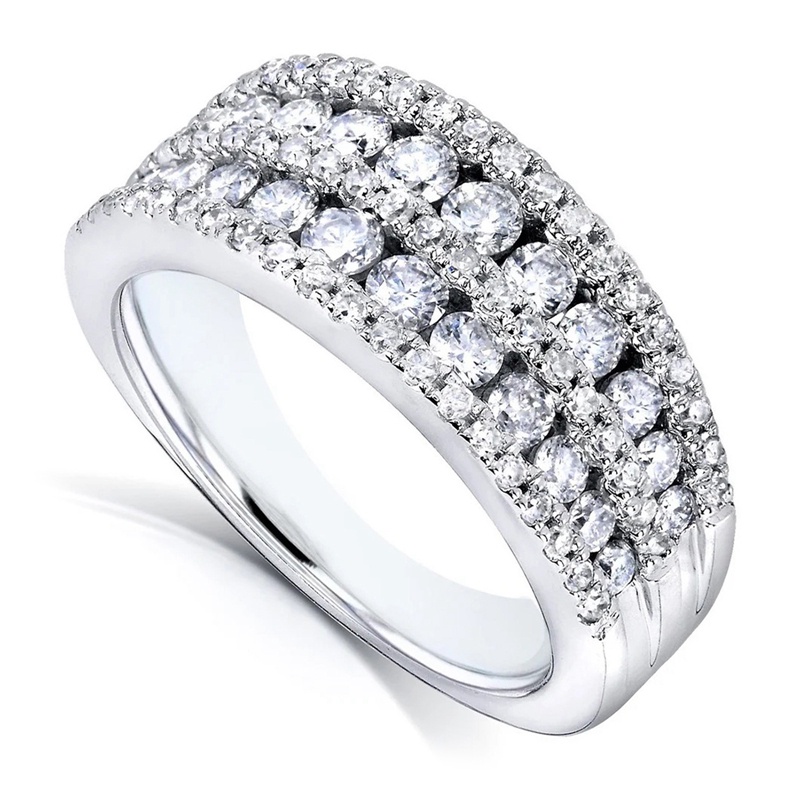 Fancyqube Cincin Berlian Zircon Bentuk Lingkaran Penuh Gaya Eropa Dan Amerika Untuk Pertunangan