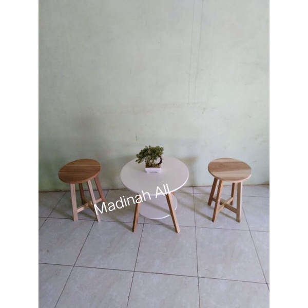 Meja Samping Minimalis 1Set Meja Kursi/Meja Hias rumah/Kursi lipat/Kursi Cafe