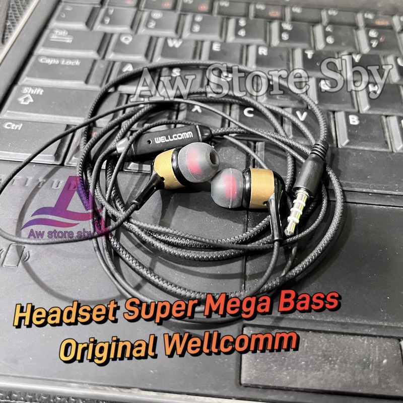 (HM-001) Headset Super Mega Bass Original Wellcomm Earphone HD Sound Bass Stereo