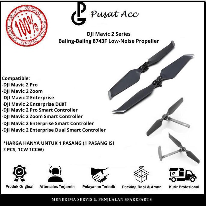 [ Promo ] Dji Mavic 2 Pro - 2 Zoom Propeller 8743F - Dji Mavic 2 Baling Baling - Drone Kamera Dan Ak