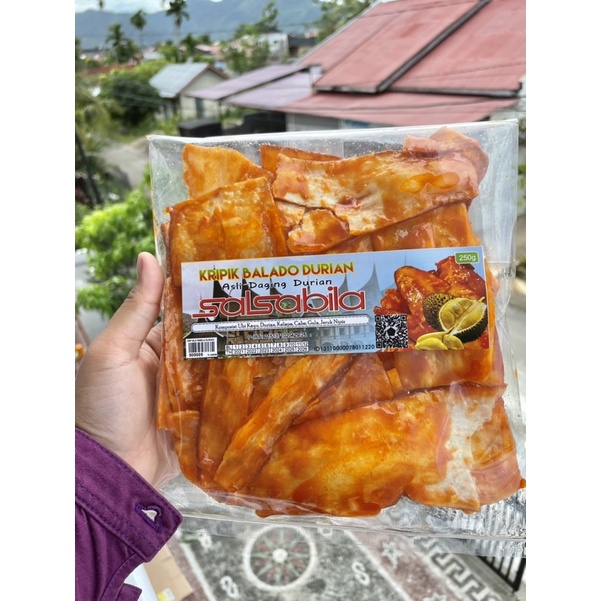 

Kripik Singkong Balado Durian Salsabila/ Kripik Singkong Balado Durian 250 gr / Sanjay Balado / Kripik Padang / Kripik Sumbar / Oleh-Oleh Padang / Kripik Balado Durian