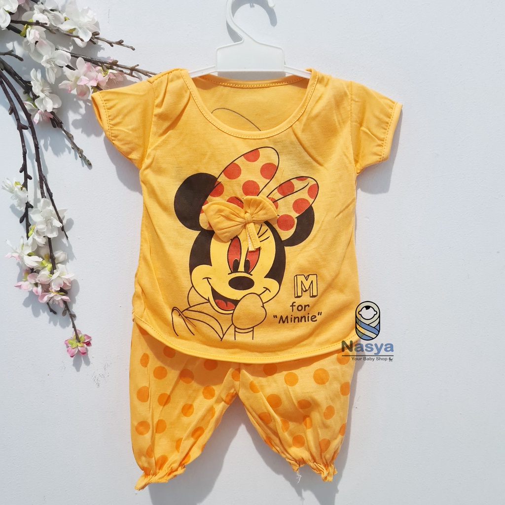 [N-052] setelan baju bayi perempuan motif kucing lucu MURAH - Naomi (3-6m)