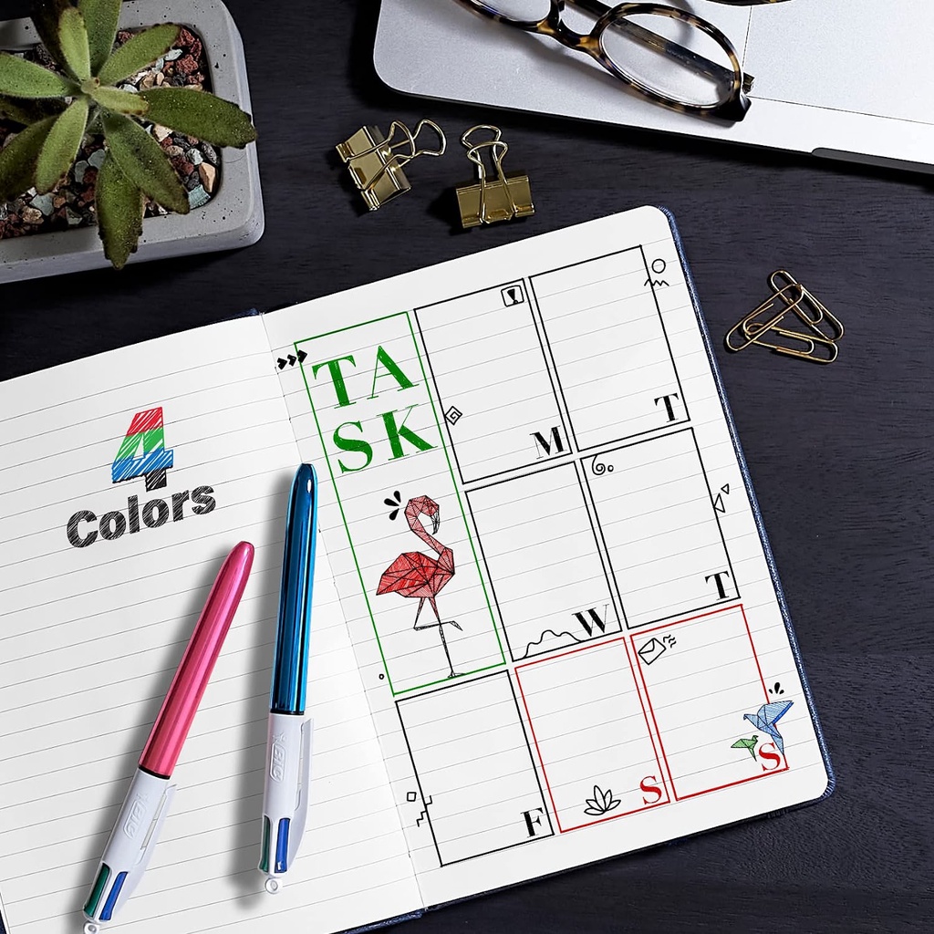 

RK Bic Shine 1.0 mm 4 Color Ballpoint Pen