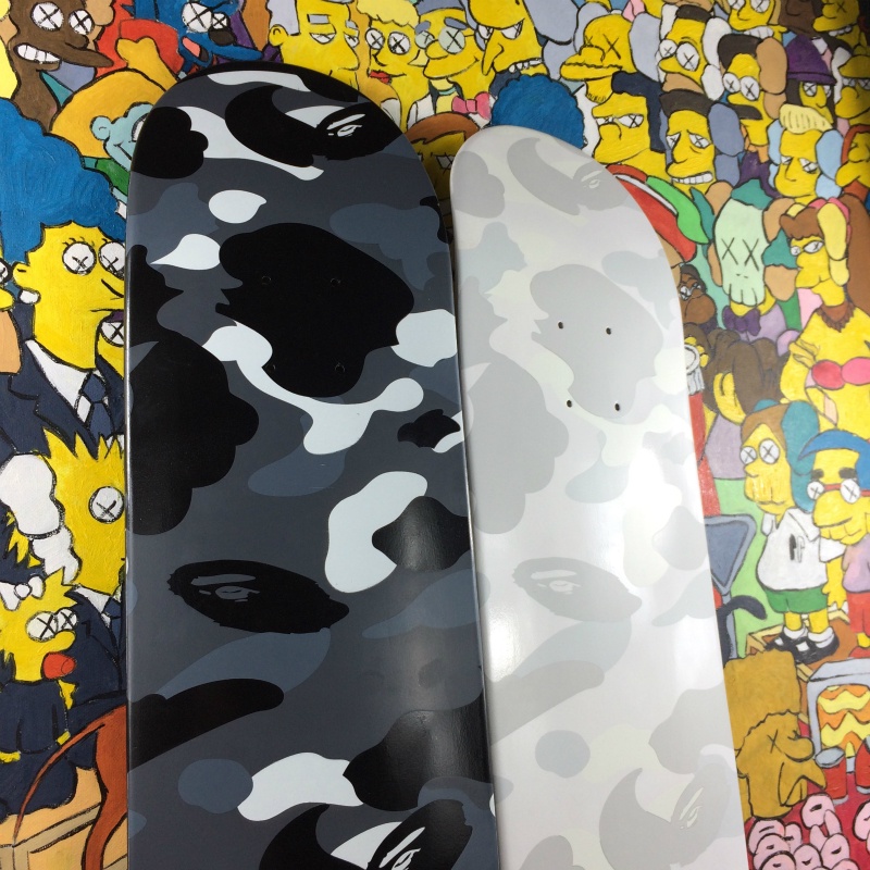 Deck Skateboard Anak Motif Camo Ape Starry Night Efek Iight Bahan Maple Ape