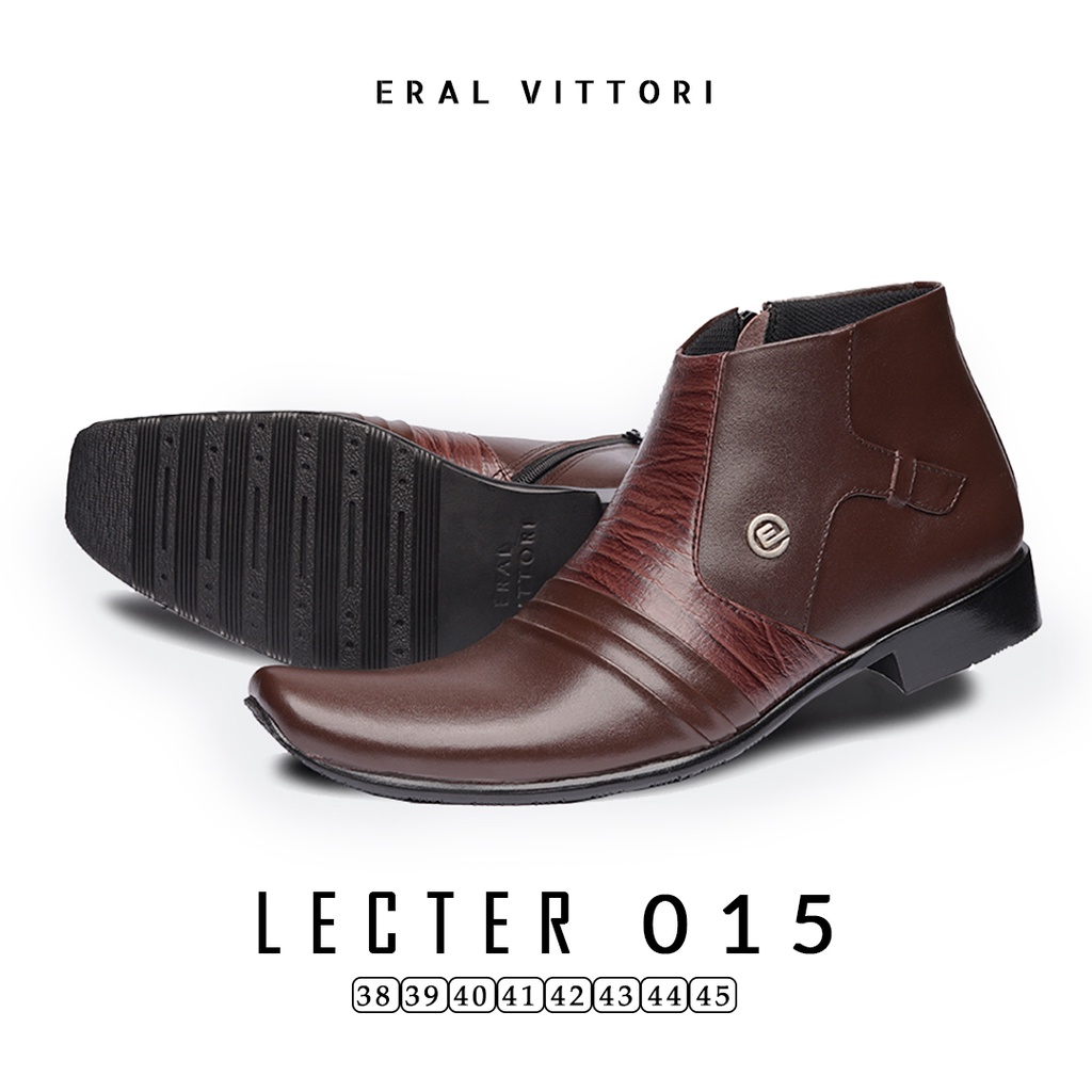 Eral Vittori - Lecter 015 Sepatu Pria Casual Formal Pantofel Boots Zipper Kulit