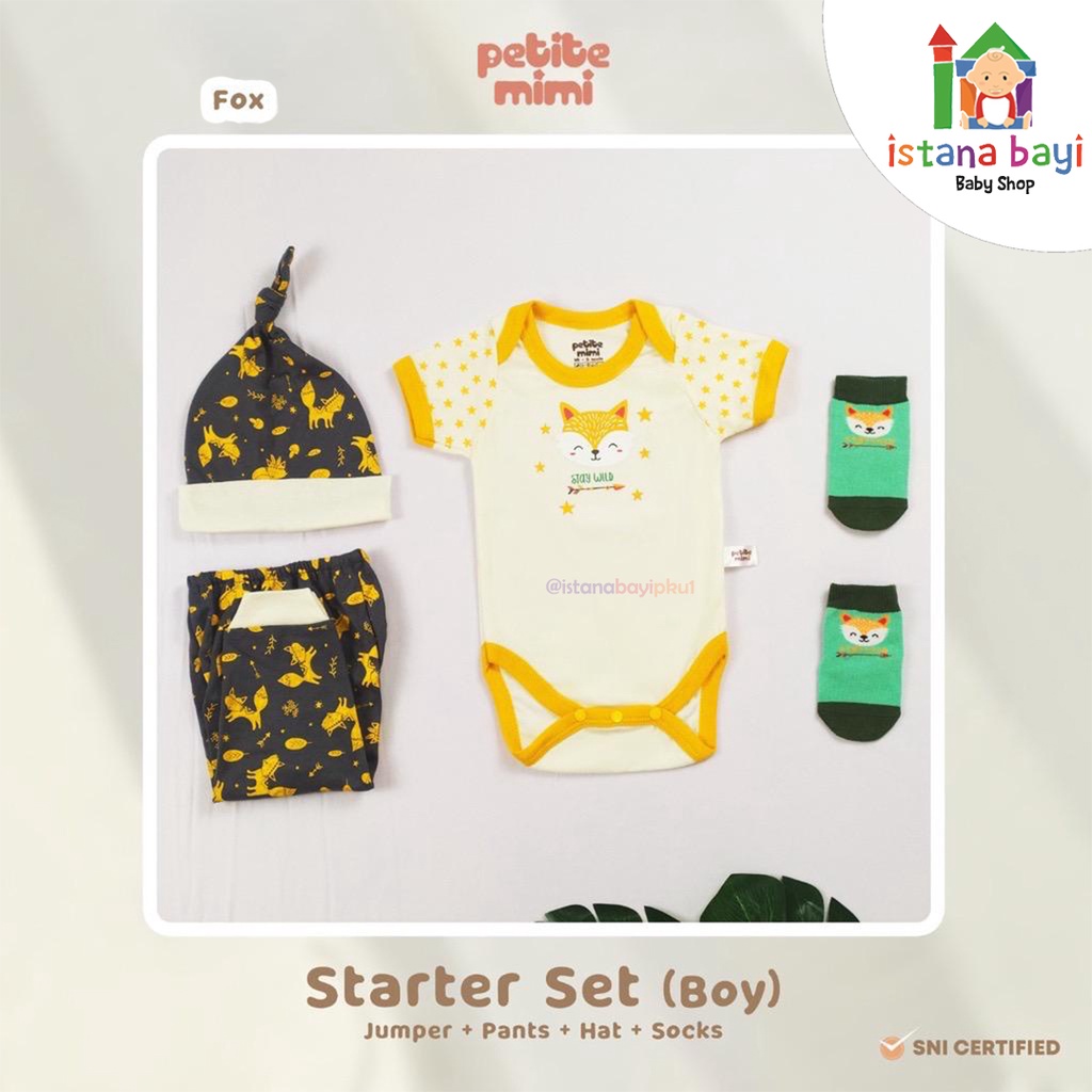 Petite Mimi Starter Set 4in1 - Setelan Set Bayi/Baby set