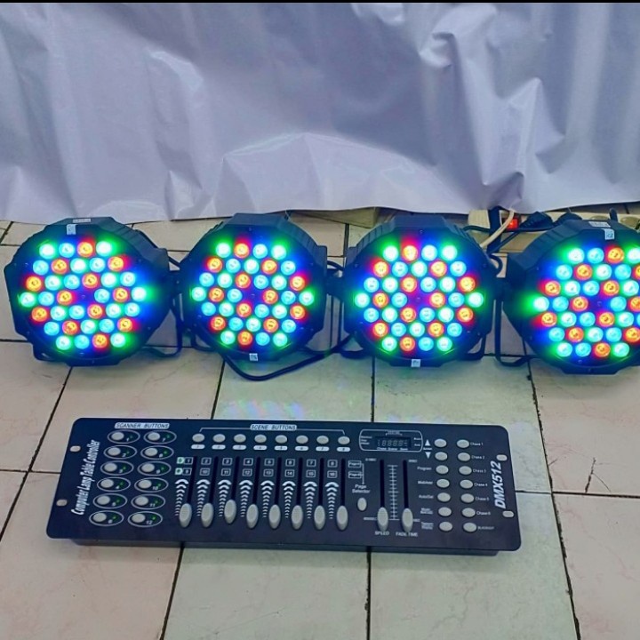 Paket Lampu 4 Buah Parled Panggung Plus Mixer DMX512