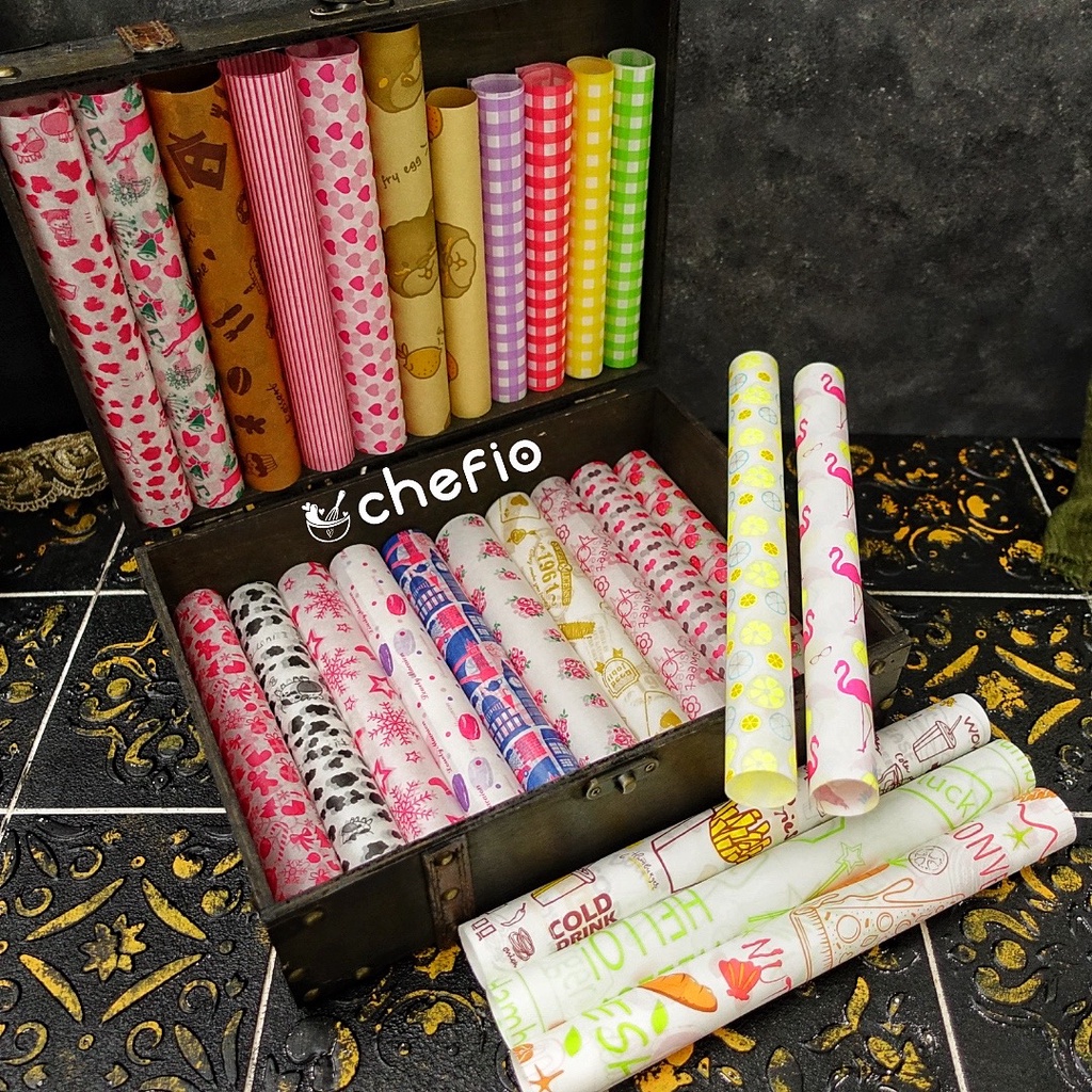 Chefio Wax Paper Food Grade / Baking Paper Motif /Kertas Roti Sandwich