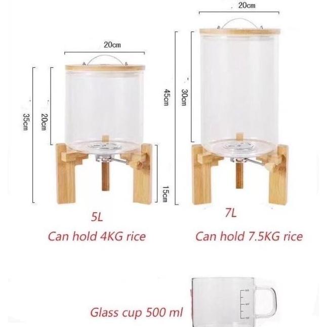 Readyy Dispenser Tempat Beras Kaca Promo