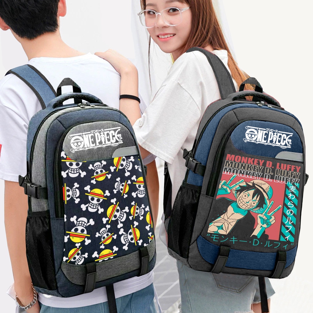 ONEPIECE Tas Sekolah Pria Ransel Backpack SMP SMA SMU 15 inch Cancer