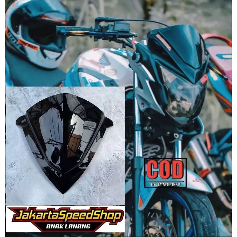 Visor honda verza bahan akrilik hitam kilap universal