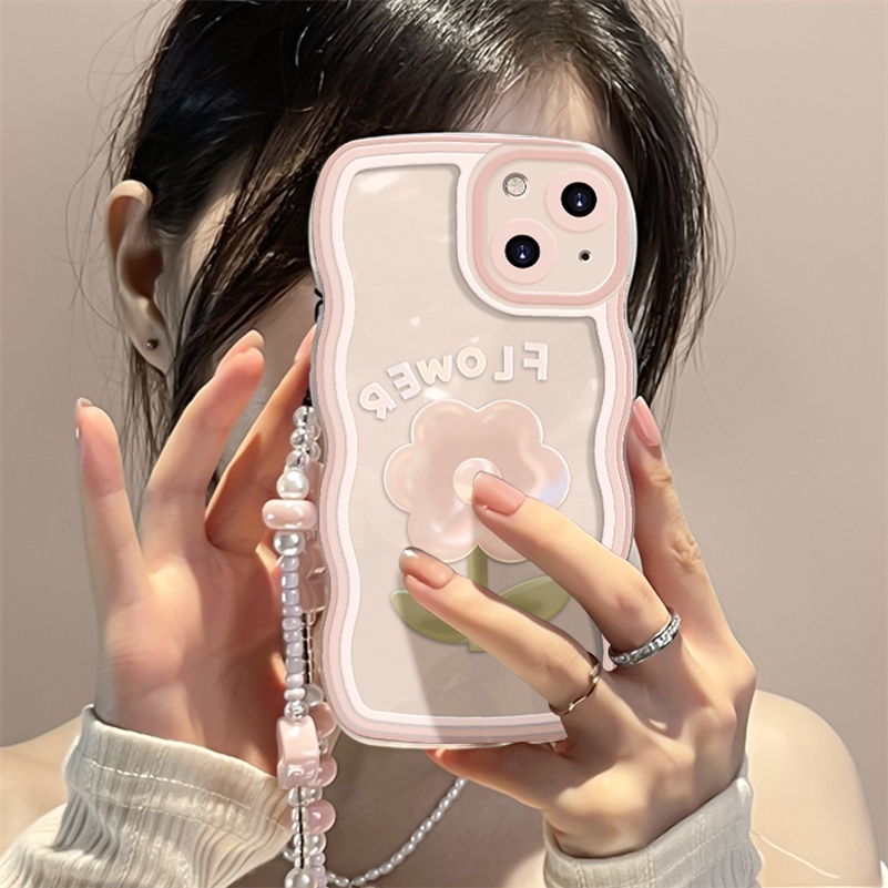 Soft Case Silikon Transparan Motif Bunga Tulip 3D Untuk iPhone 14 13 12 11 Pro Max X Xr Xs Max 8 7 6 6s Plus