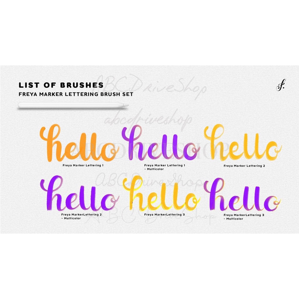 Procreate Brush - Multi-Color Artistic Lettering Brushes