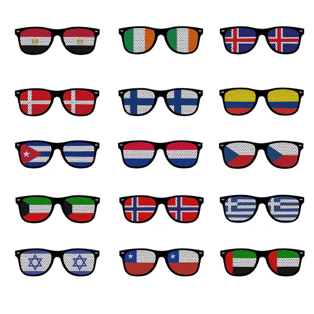 2022 Unisex fashion Football Fans Glasses with sticker PC glasses