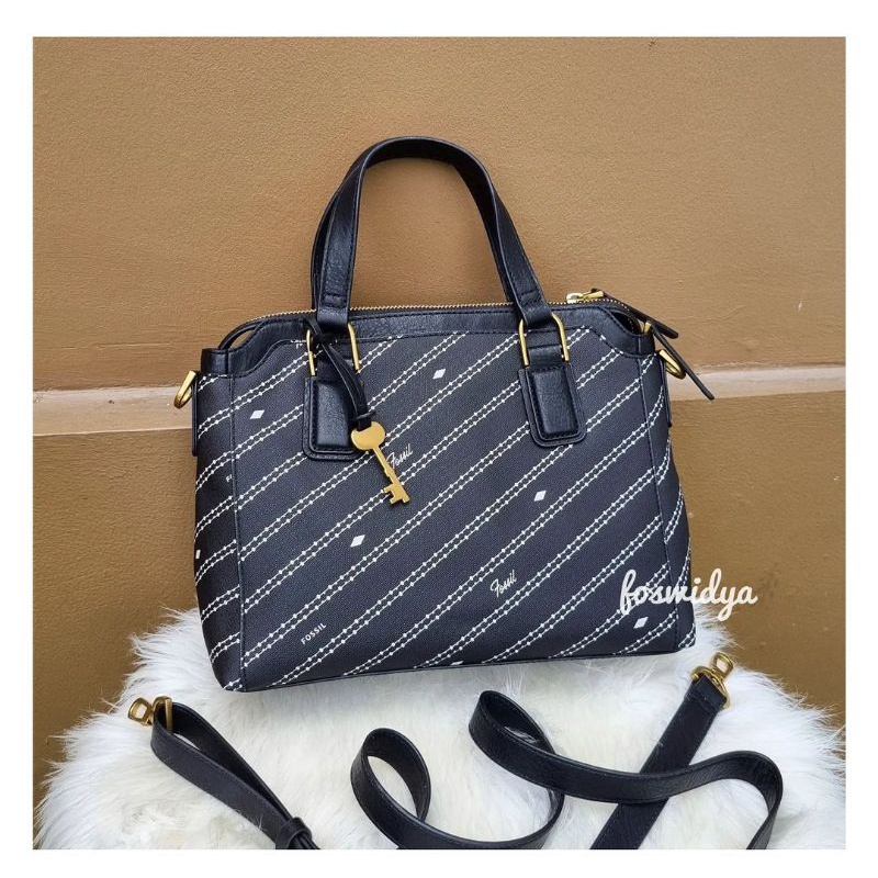 Jacqueline Satchel Black Bone Multi - New with tag