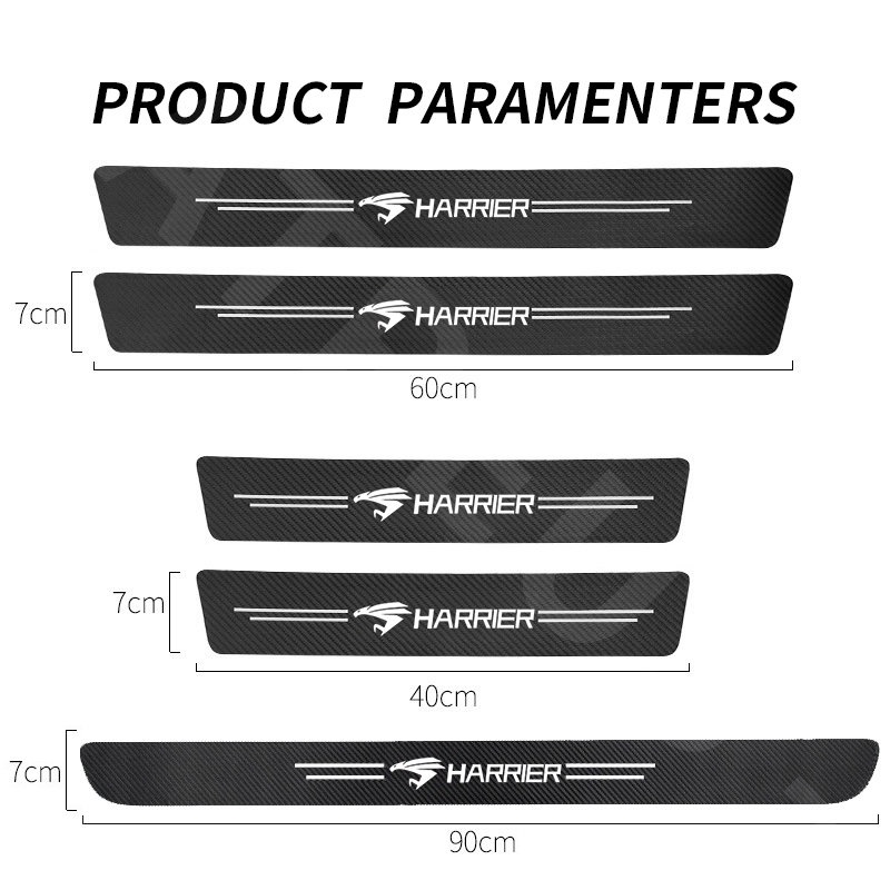 Toyota Harrier Carbon Fiber Car Door Sticker Protector Auto Threshold Strips Sticker Anti Gores