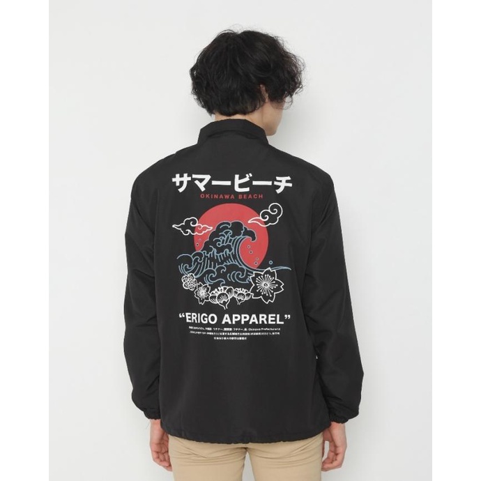 Outerwear Unisex Erigo Coach Jacket Okinawa Beach Black