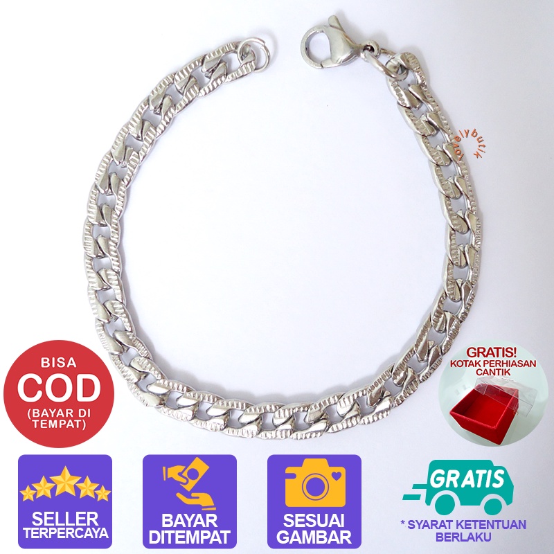 Promo Bonus Kotak Perhiasan Gelang Tangan Wanita Titanium Anti Karat Vin4 Gelang Rantai Wanita anti Luntur Terbaru Import Lovelybutik