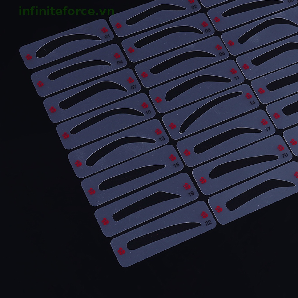 (INVN) 24pcs / Set Kartu Cetakan Alis Tahan Lama Untuk Makeup / Kosmetik Wanita (VN)