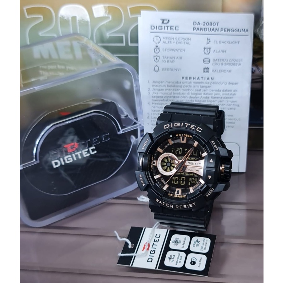 JAM TANGAN PRIA DIGITEC DA 2080T DA-2080T ORIGINAL ANTI AIR